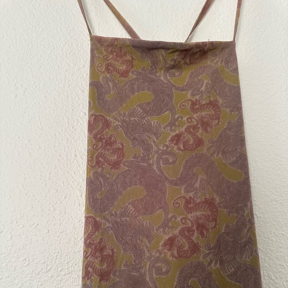 Unique Vintage Dragon Maxi Dress Tie Dress - Picture 4 of 7